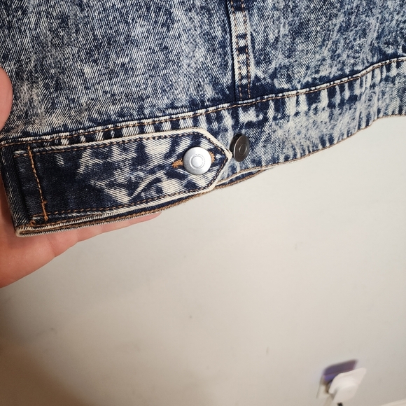 Rolling Stones Acid Wash Denim Jacket Button Front Size XXL Unisex Pockets - Picture 9 of 16